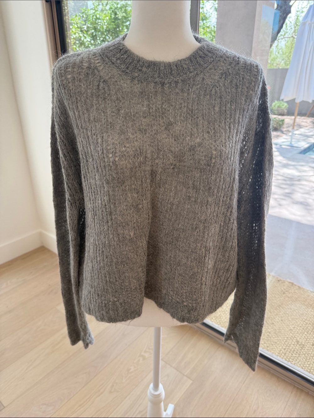 Free People Heather Gray Crewneck Pullover